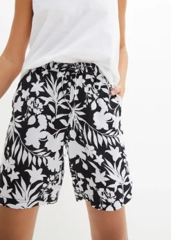 Short ample en viscose avec taille haute élastiquée
