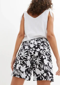 Short ample en viscose avec taille haute élastiquée