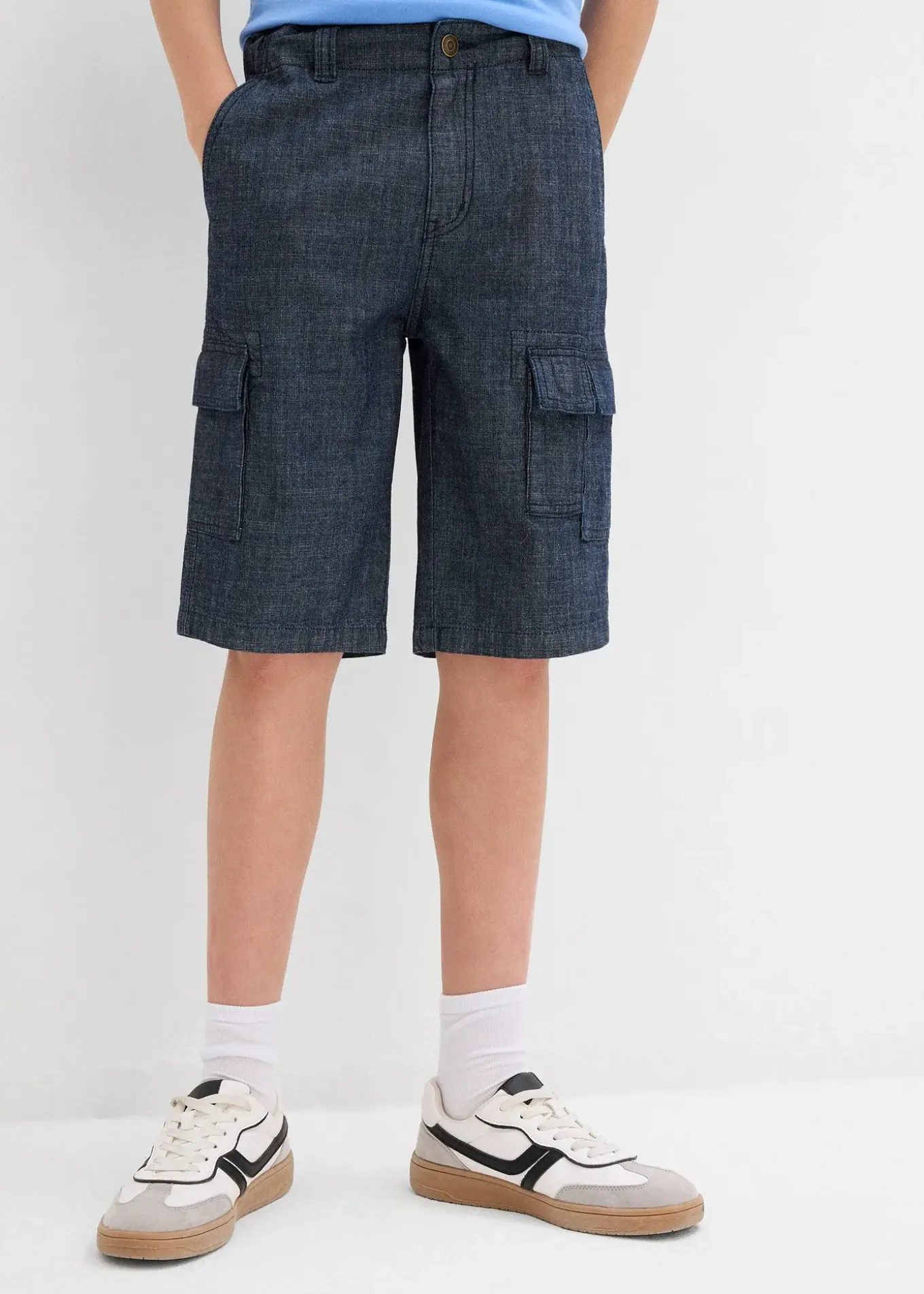Short cargo long en chambray, Regular