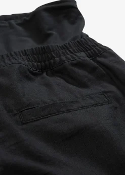 Short de grossesse 2en1 avec bandeau à rabattre, en lin et coton