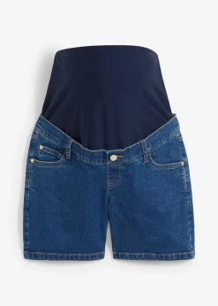 Short de grossesse en coton denim extensible