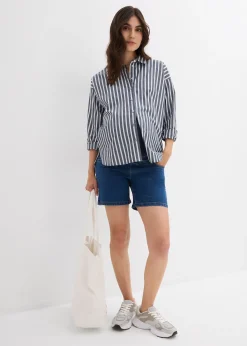 Short de grossesse en coton denim extensible