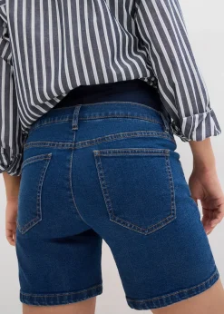 Short de grossesse en coton denim extensible