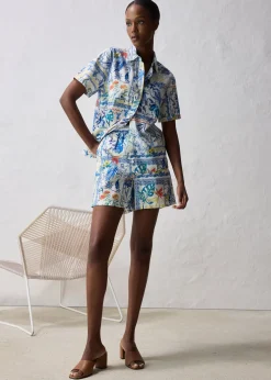 Short en coton et soie