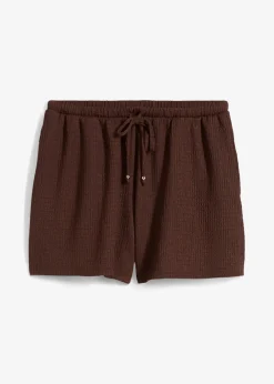 Short en crêpe texturé avec taille élastiquée