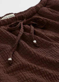 Short en crêpe texturé avec taille élastiquée