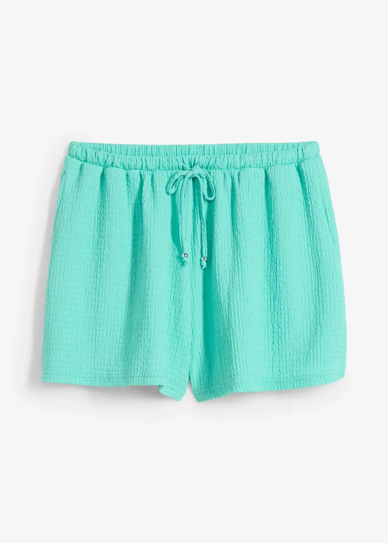 Short en crêpe texturé avec taille élastiquée