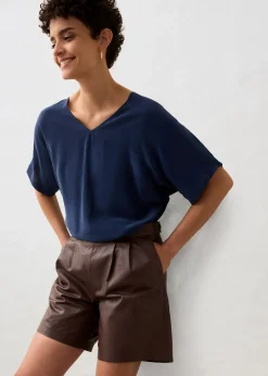 Short en cuir nappa d’agneau