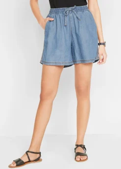 Short en denim léger avec du lin