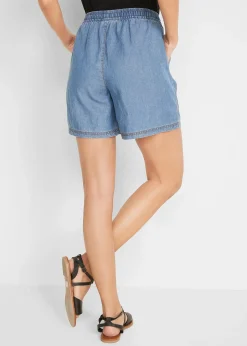 Short en denim léger avec du lin