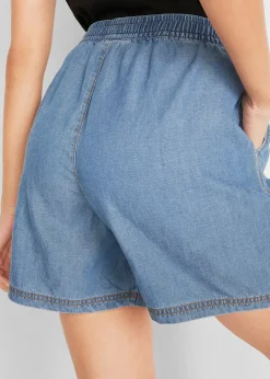 Short en denim léger avec du lin