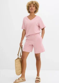 Short en fine maille avec taille élastiquée