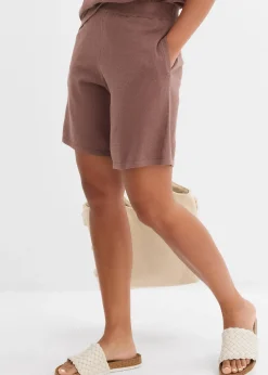 Short en fine maille avec taille élastiquée