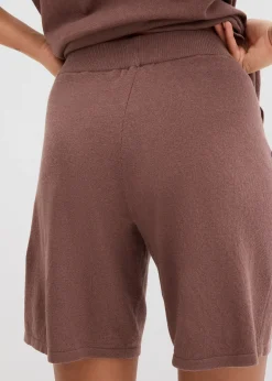 Short en fine maille avec taille élastiquée