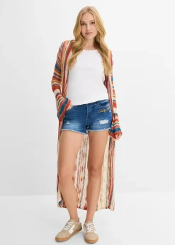 Short en jean à broderie