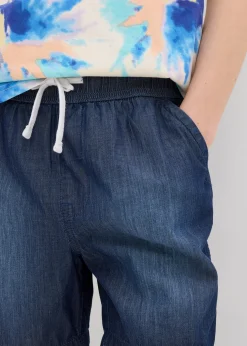 Short en jean 100% coton, taille élastiquée, regular