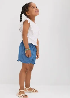 Short en jean en coton fluide