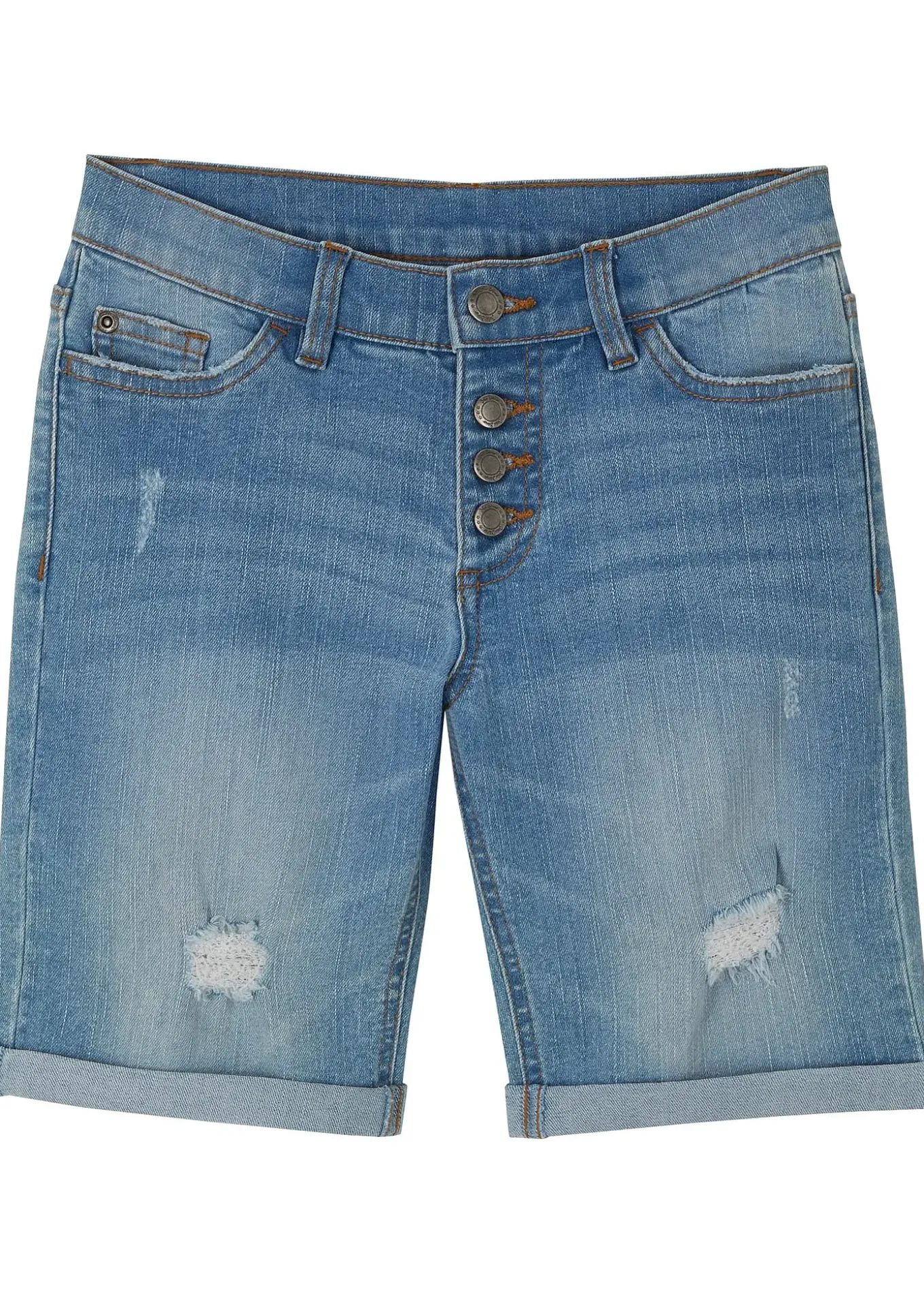 Short en jean extensible taille mi-haute