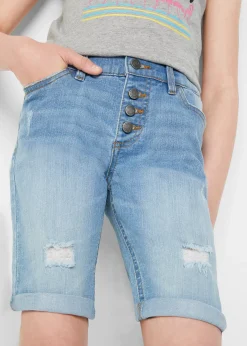 Short en jean extensible taille mi-haute