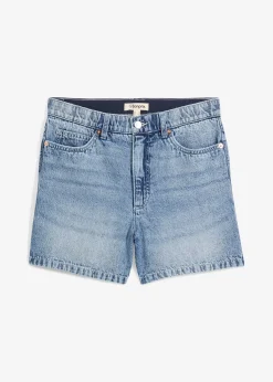 Short en jean taille haute, peu extensible