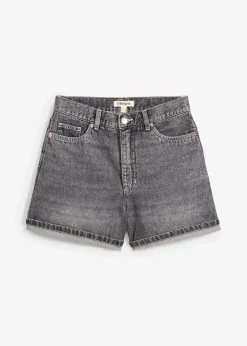 Short en jean taille haute, peu extensible