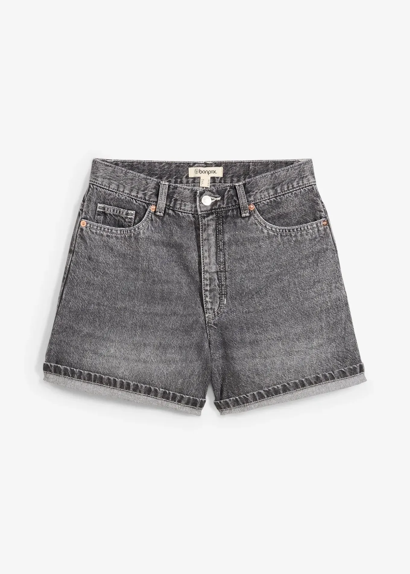 Short en jean taille haute, peu extensible