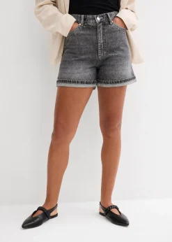 Short en jean taille haute, peu extensible