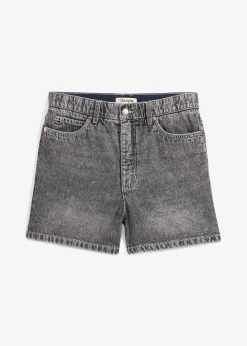 Short en jean taille haute, peu extensible