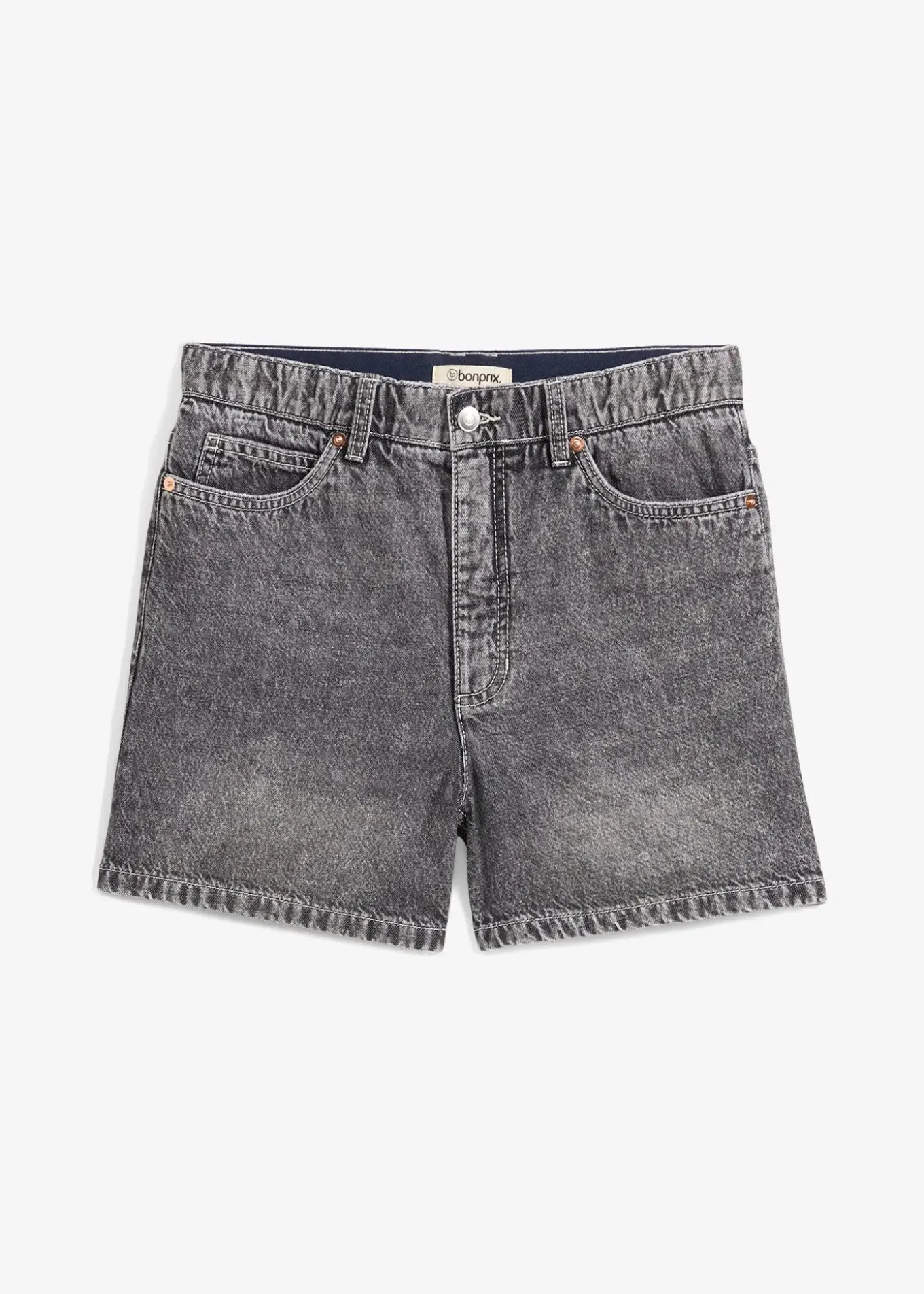 Short en jean taille haute, peu extensible