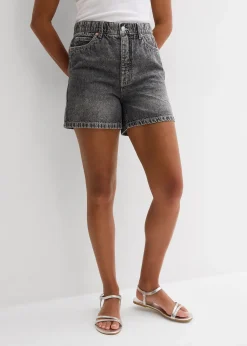 Short en jean taille haute, peu extensible