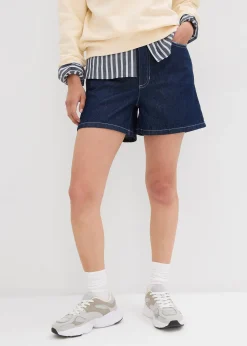 Short en jean taille haute, peu extensible
