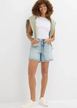 Short en jean taille mi-haute, peu extensible