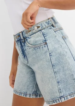 Short en jean taille mi-haute, peu extensible