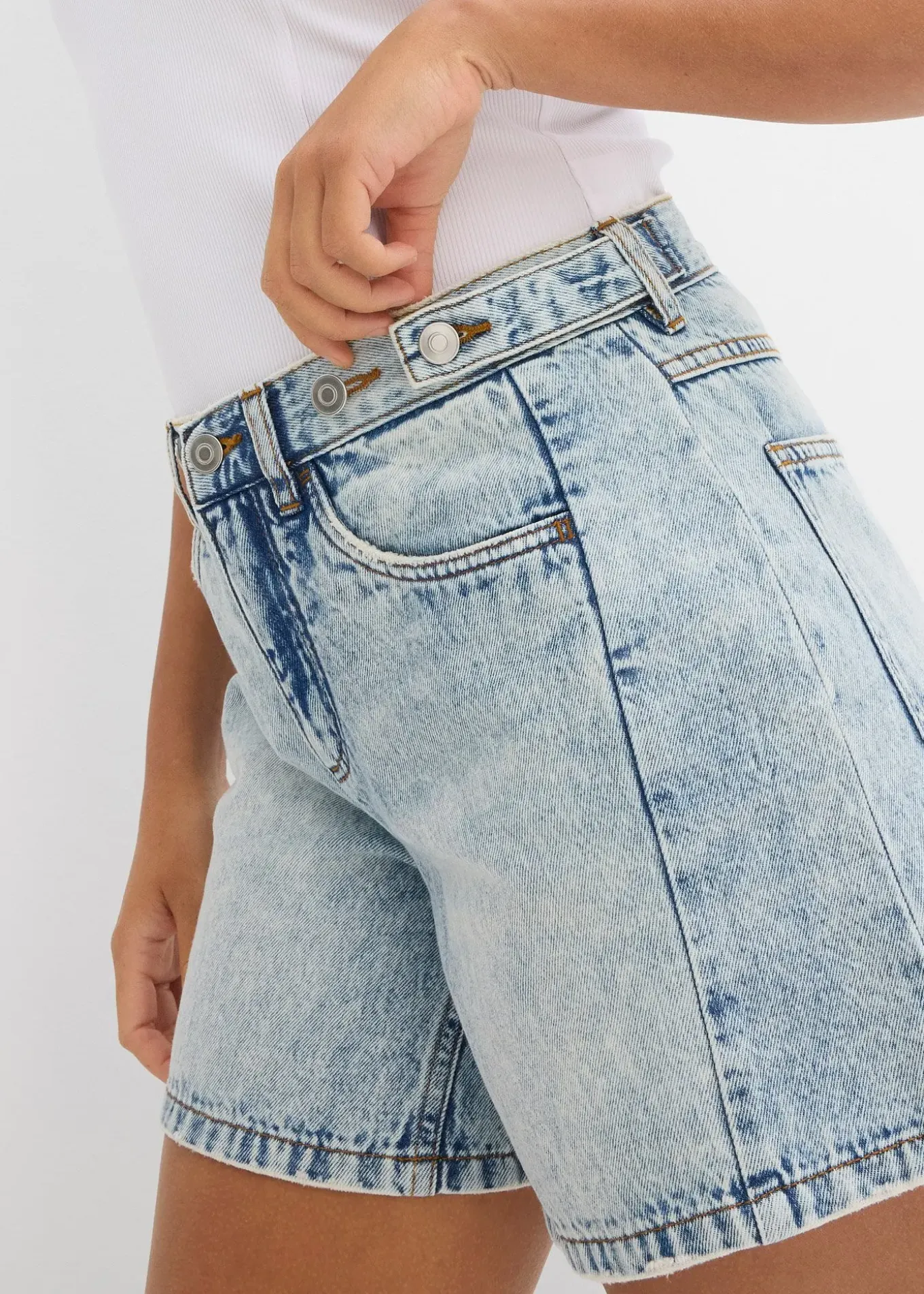 Short en jean taille mi-haute, peu extensible