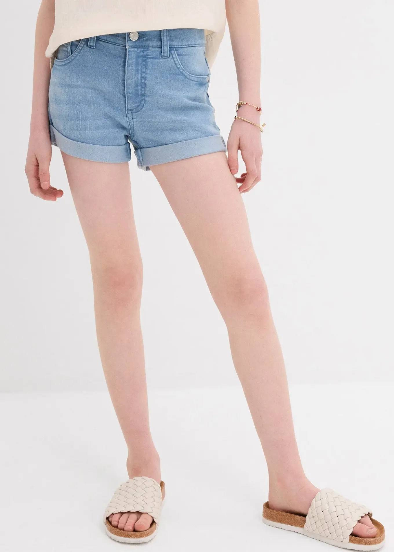 Short en jean, taille mi-haute