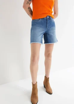 Short en jean, taille mi-haute, extensible