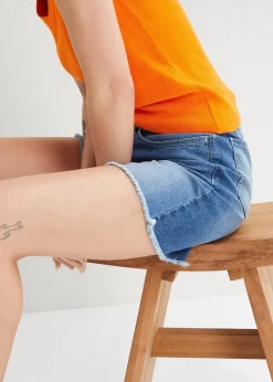 Short en jean, taille mi-haute, extensible