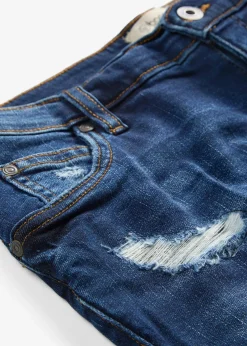 Short en jean taille mi-haute à effets déchirés