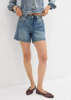 Short en jean taille mi-haute, peu extensible