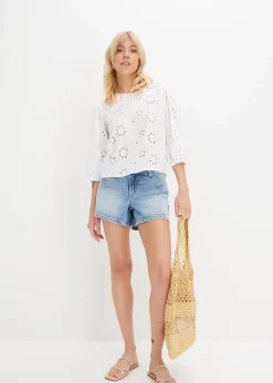 Short en jean, taille mi-haute