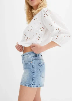 Short en jean, taille mi-haute