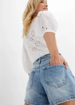 Short en jean, taille mi-haute