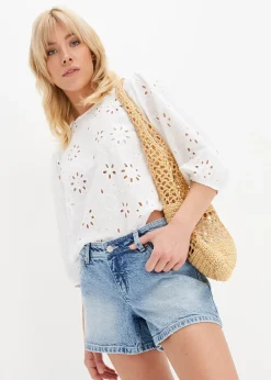 Short en jean, taille mi-haute