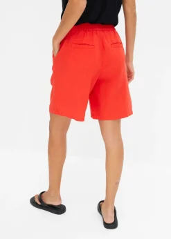 Short en lin mélangé avec taille élastiquée