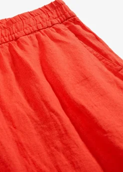 Short en lin mélangé avec taille élastiquée