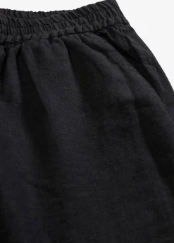 Short en lin mélangé avec taille élastiquée