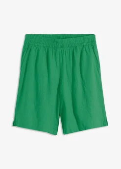 Short en lin mélangé avec taille élastiquée