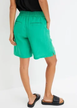 Short en lin mélangé avec taille élastiquée