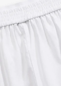 Short en lin mélangé, taille élastiquée