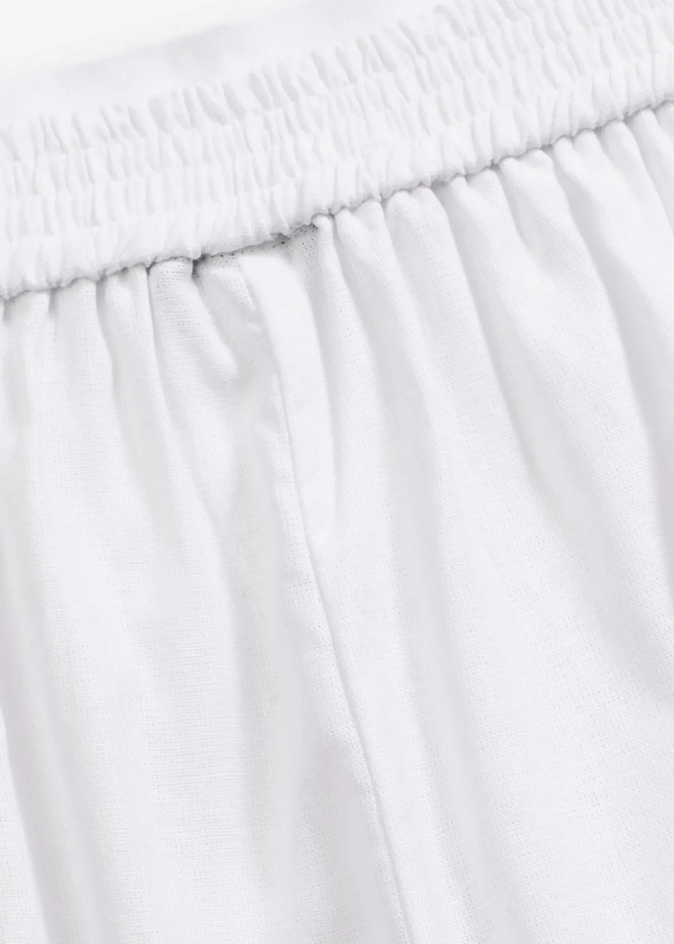 Short en lin mélangé, taille élastiquée